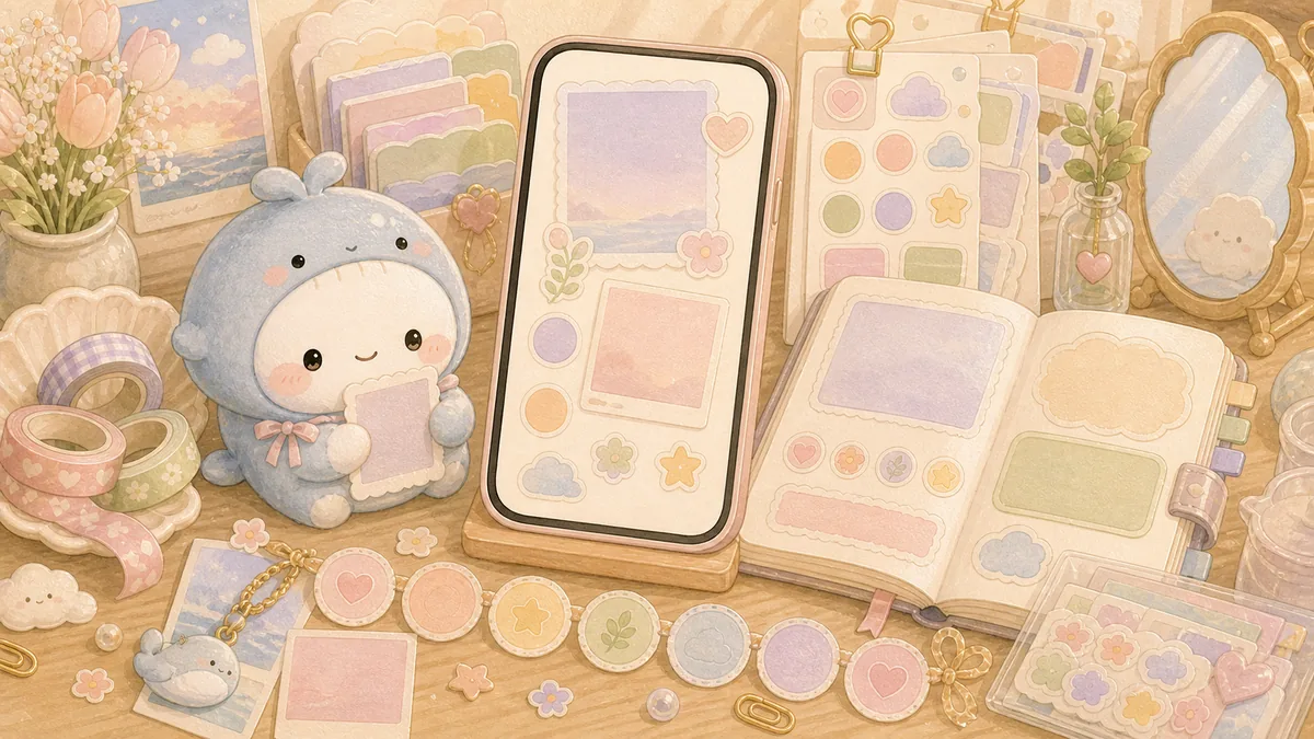 Aesthetic Diary App For Phone Mongle Haru curation illustration