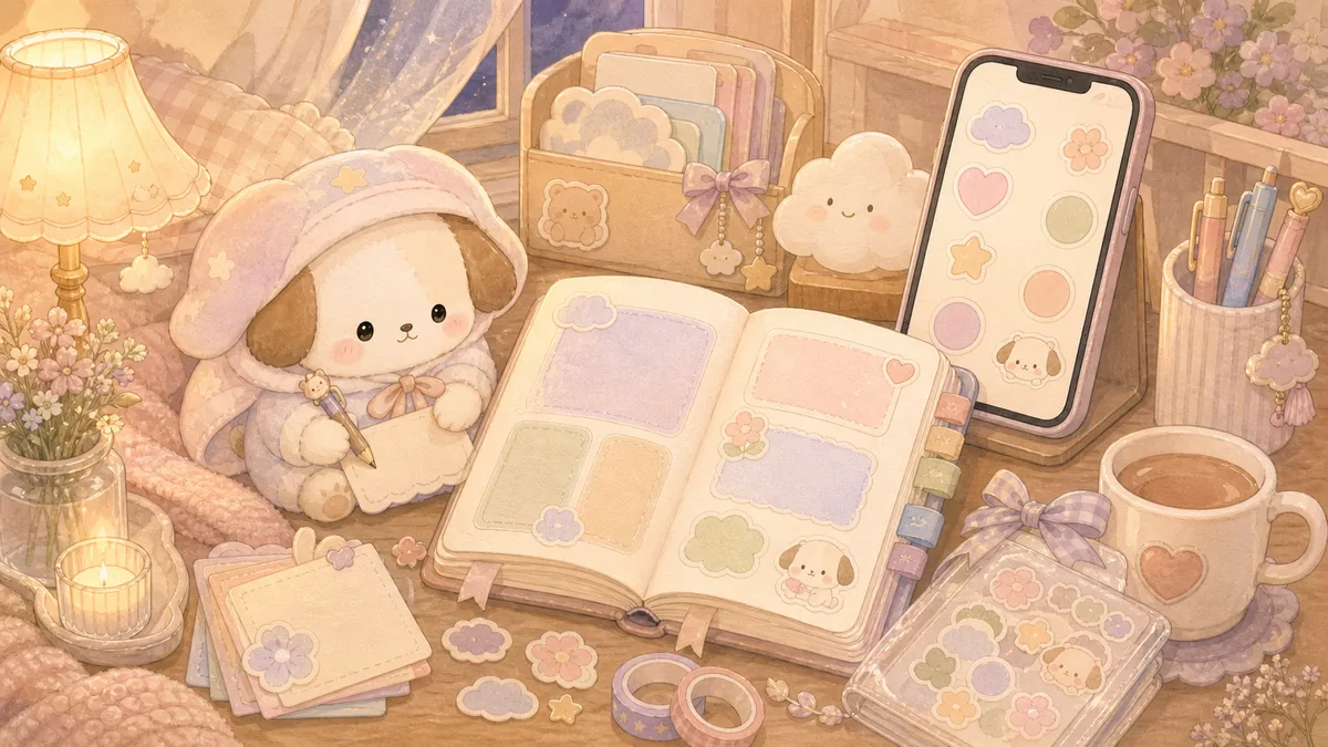 Aesthetic Diary App For Soft Aesthetic Notes Mongle Haru curation illustration
