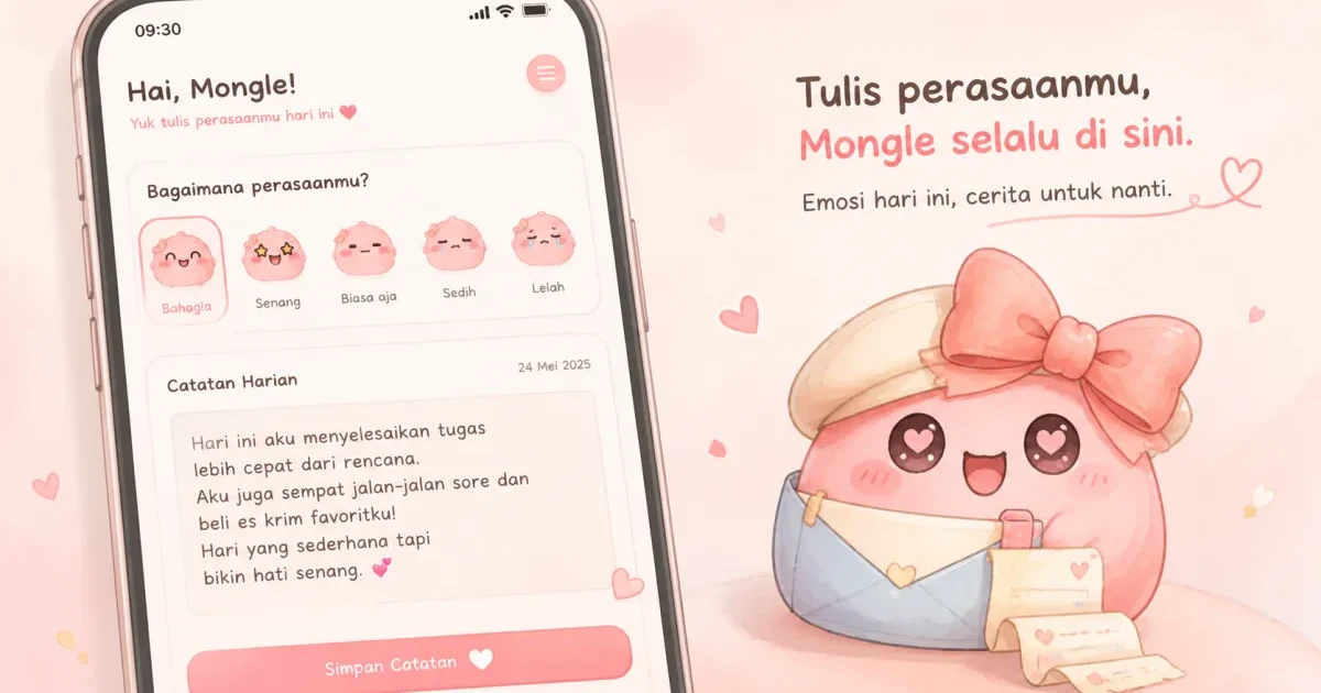 aesthetic diary app with stickers in Mongle Haru