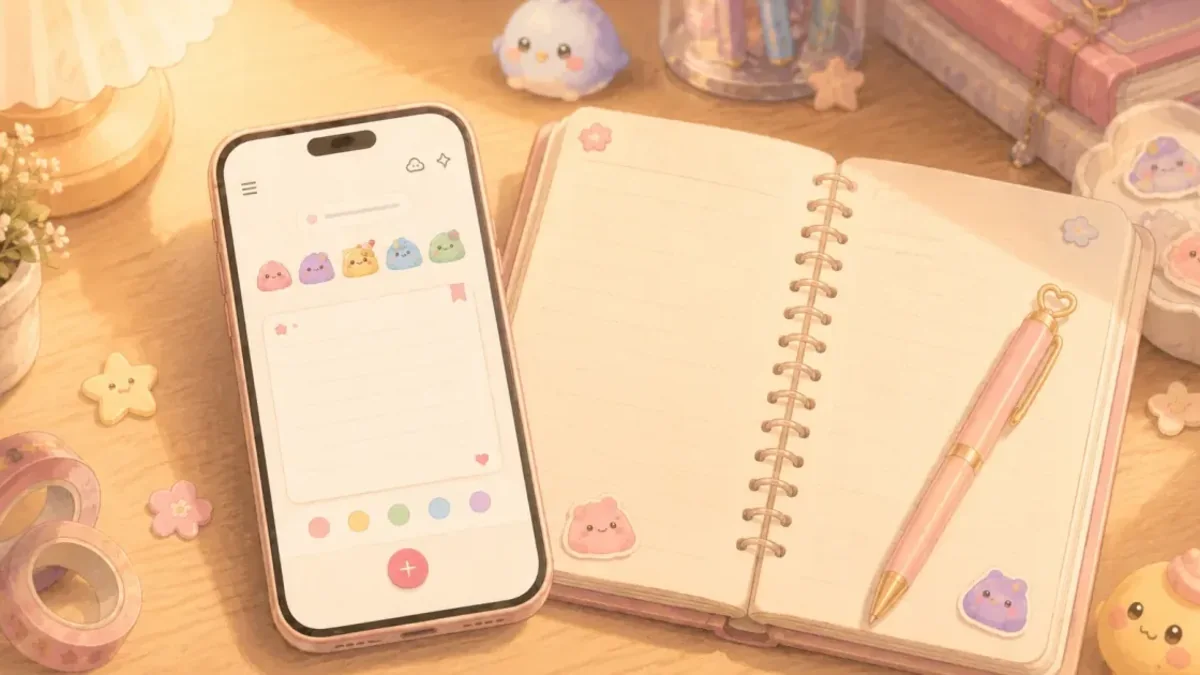 Example for cute diary app for creative diary pages