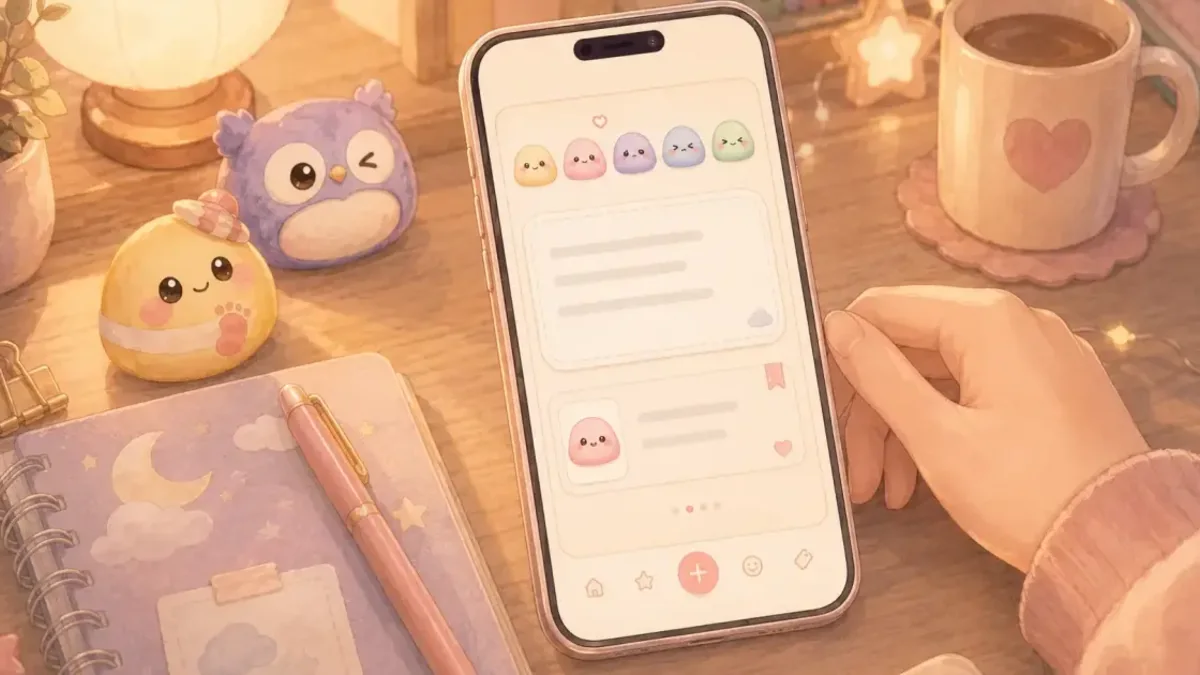 Sticker use for cute diary app for creative diary pages