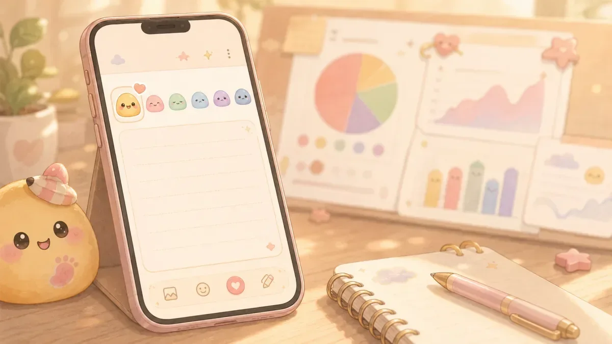 Example for cute diary app for keeping memories on phone