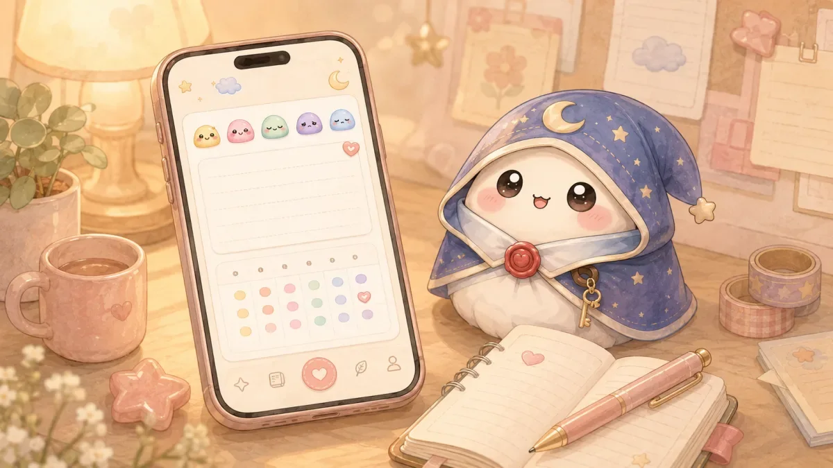 Sticker use for cute diary app for private thoughts