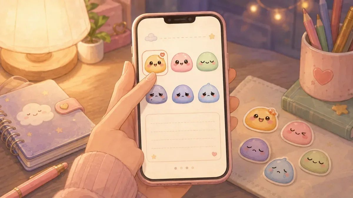 Timeline note for cute diary app for tiny wins