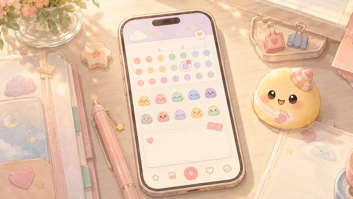 Sticker use for cute diary app for weekend notes
