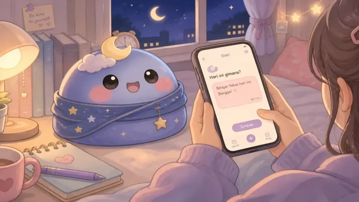 Decoration idea for cute diary app for workday reflections