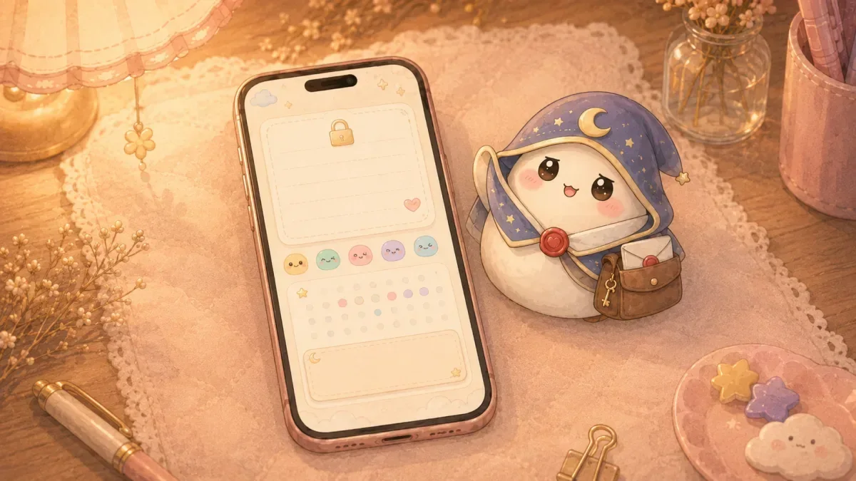 Example for cute diary app for workday reflections