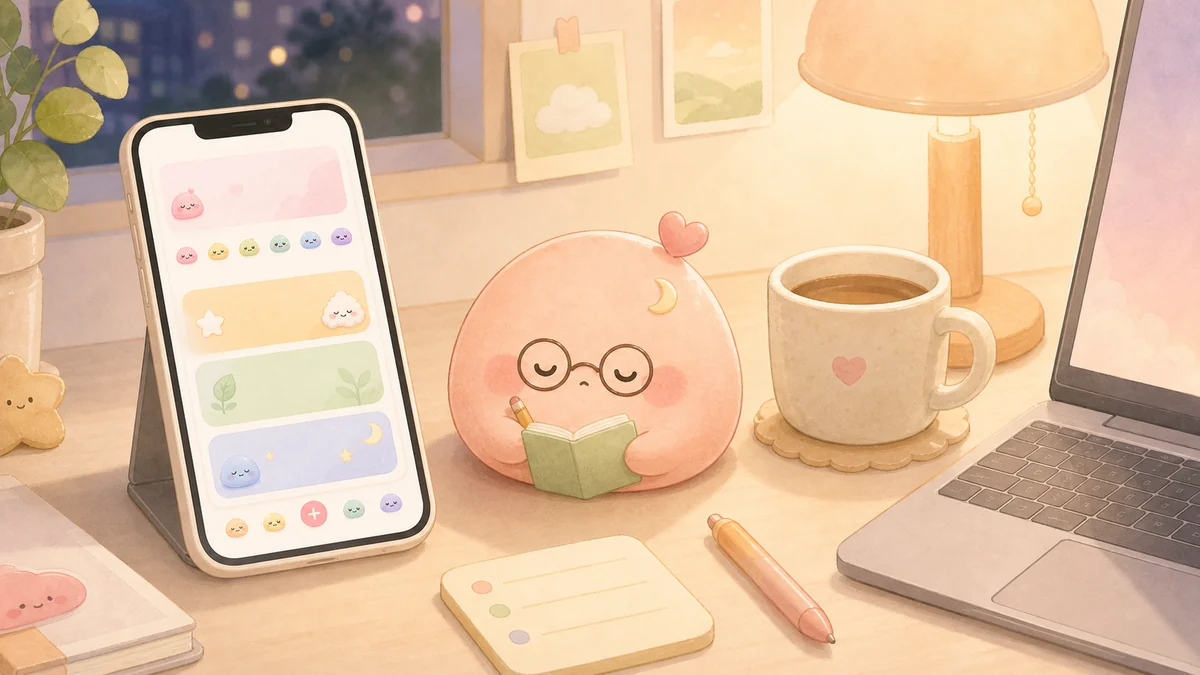 cute diary app for workday reflections in Mongle Haru