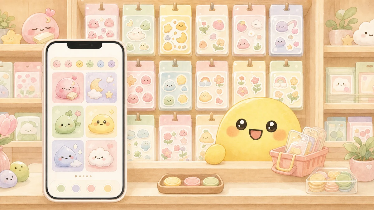 cute diary app with a sticker shop in Mongle Haru
