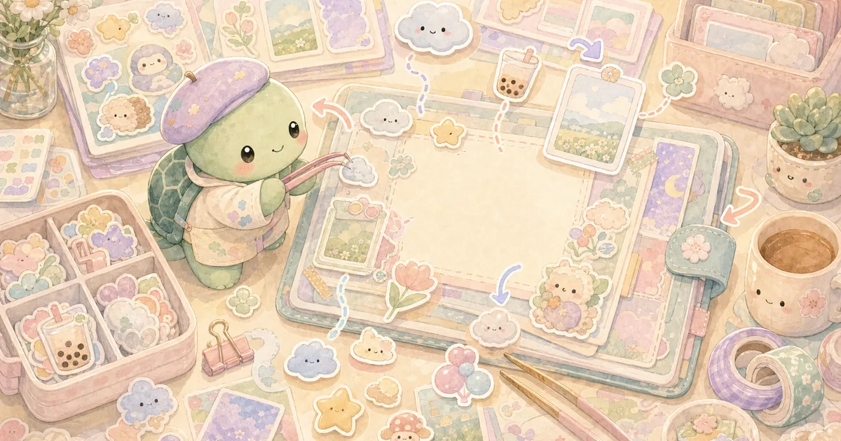Cute Diary App with Free Sticker Placement guide for Mongle Haru