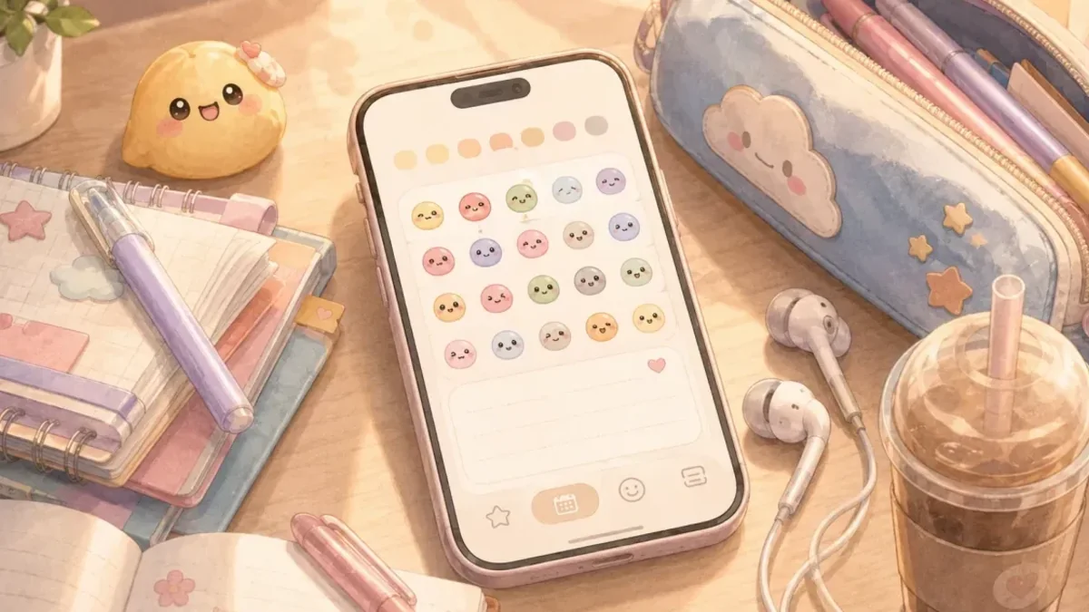 Timeline note for cute diary app with Lucky Mongle Cookie