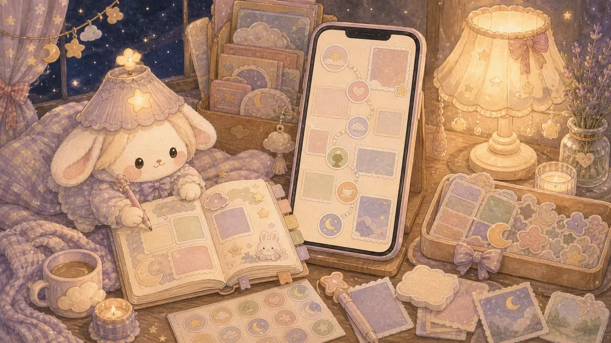 Digital Diary App With A Timeline Mongle Haru curation illustration