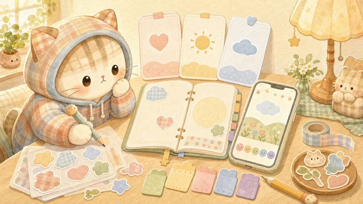 Mood Diary App For Beginners Mongle Haru curation illustration