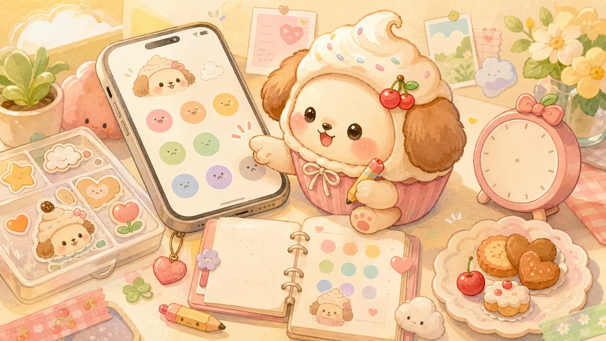 Mood Diary App For Quick Check-ins Mongle Haru curation illustration