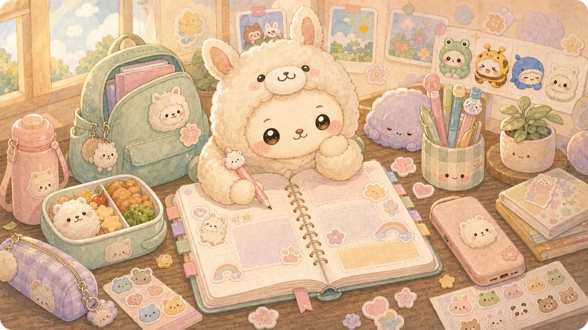 Private Diary App After School curation banner illustration for Mongle Haru