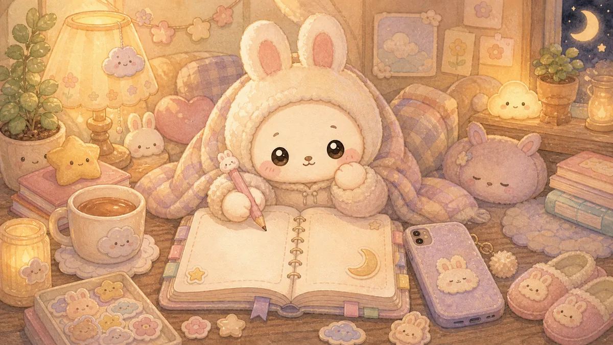 Private Diary App For A Cozy Routine curation banner illustration for Mongle Haru