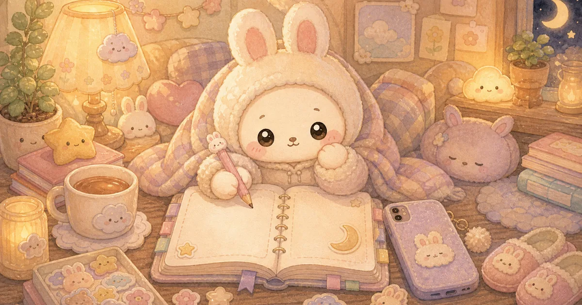 Private Diary App For A Cozy Routine blog thumbnail illustration for Mongle Haru