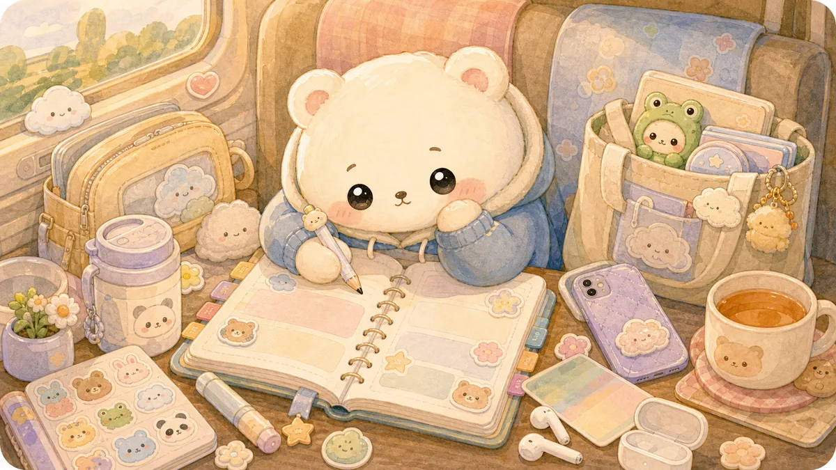 Private Diary App For Mobile Journaling curation banner illustration for Mongle Haru