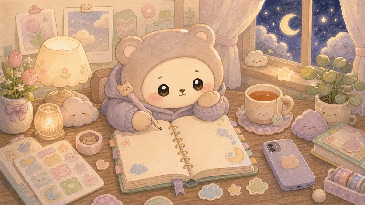 Private Diary App For Quiet Reflection curation banner illustration for Mongle Haru