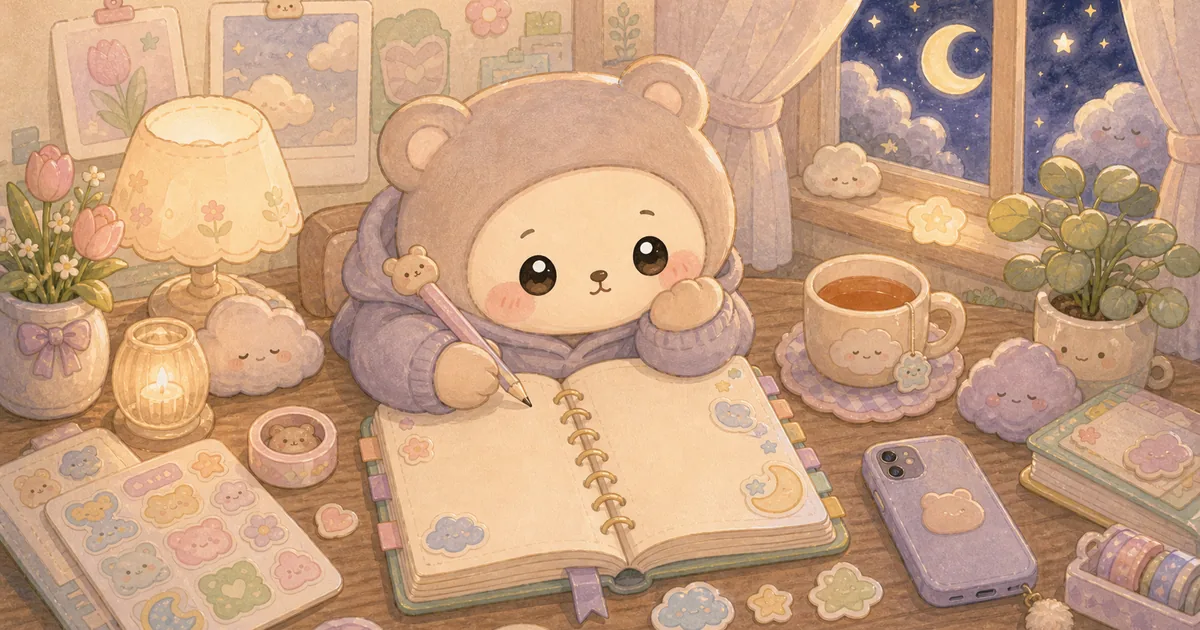 Private Diary App For Quiet Reflection blog thumbnail illustration for Mongle Haru