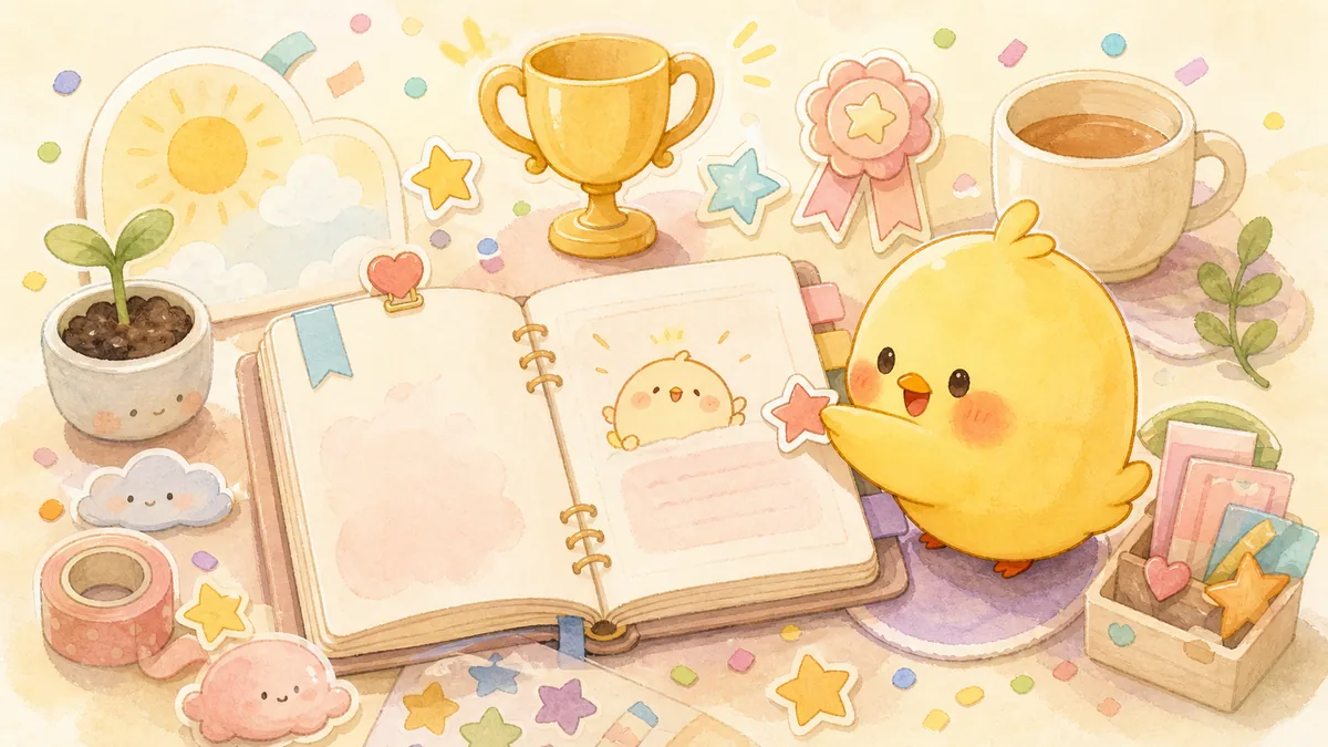 Private Diary App For Tiny Wins curation banner illustration for Mongle Haru