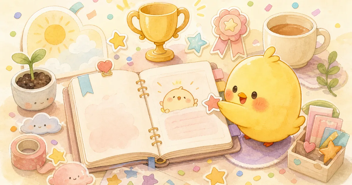 Private Diary App For Tiny Wins blog thumbnail illustration for Mongle Haru