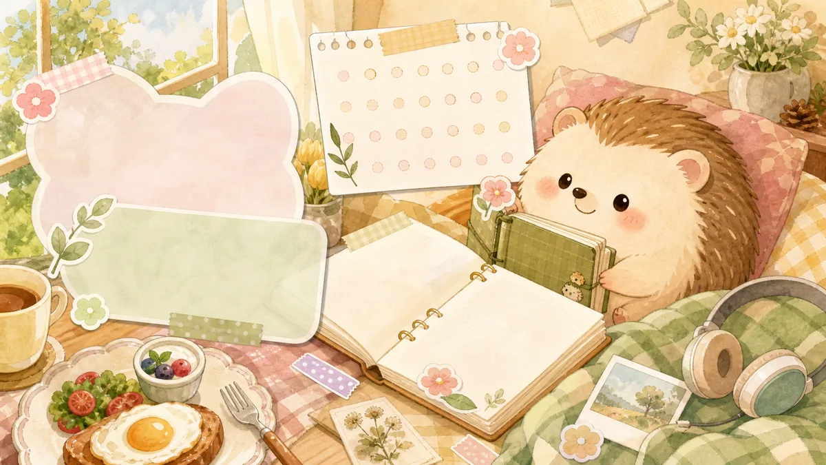 Private Diary App For Weekend Notes curation banner illustration for Mongle Haru
