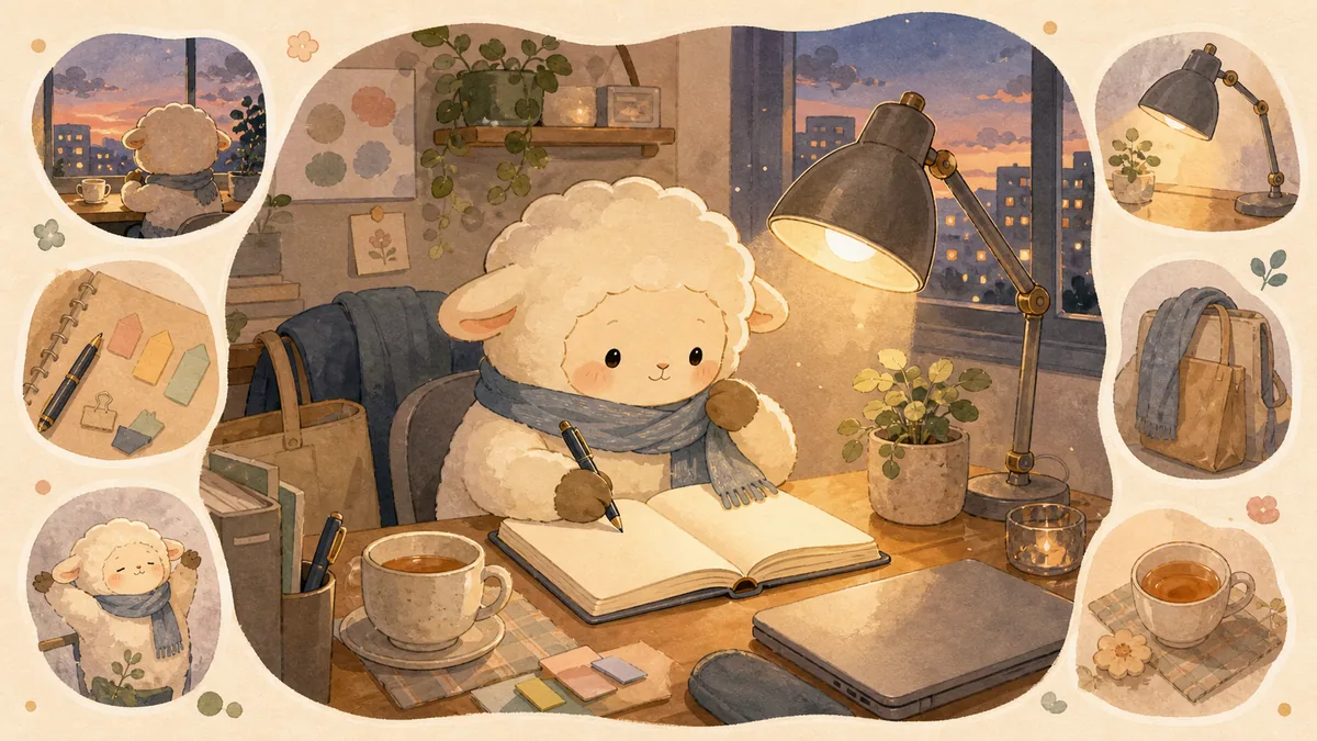 Private Diary App For Workday Reflections curation banner illustration for Mongle Haru
