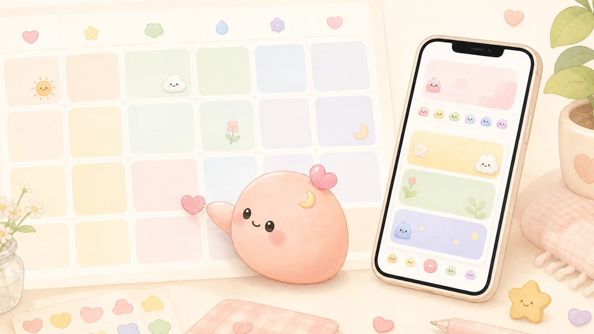private diary app with a calendar in Mongle Haru