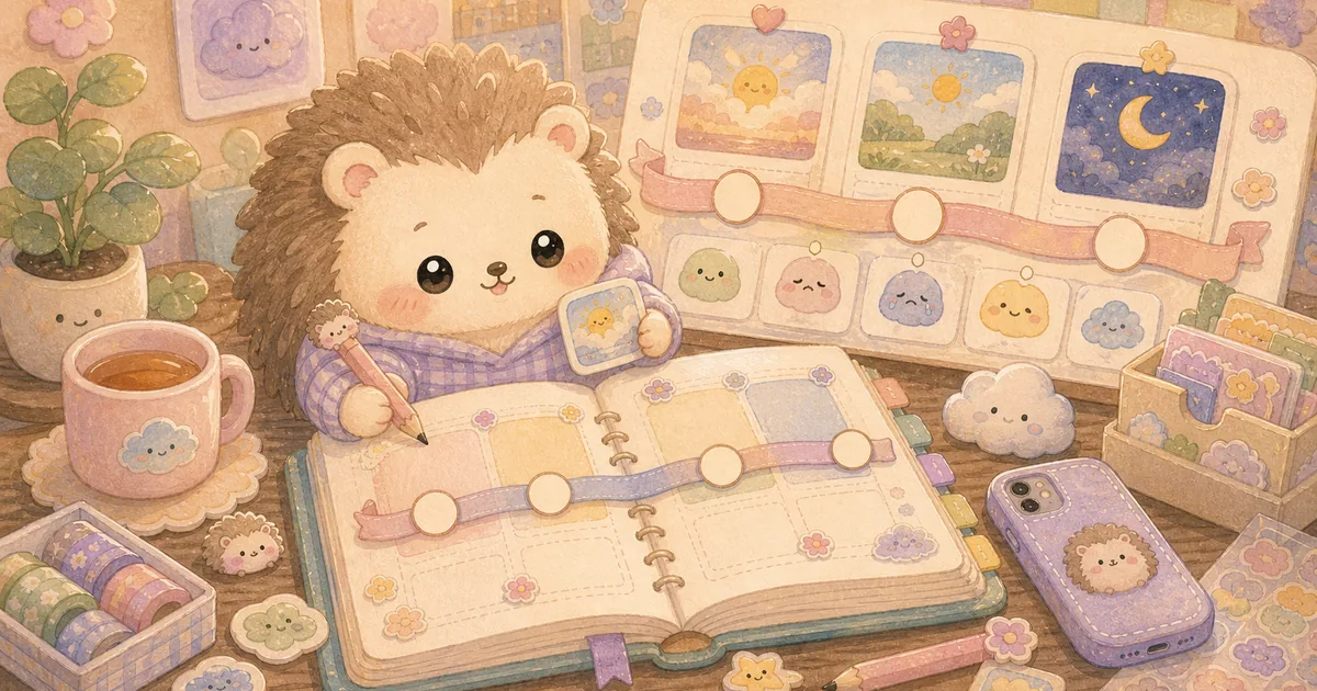 Private Diary App With A Timeline blog thumbnail illustration for Mongle Haru