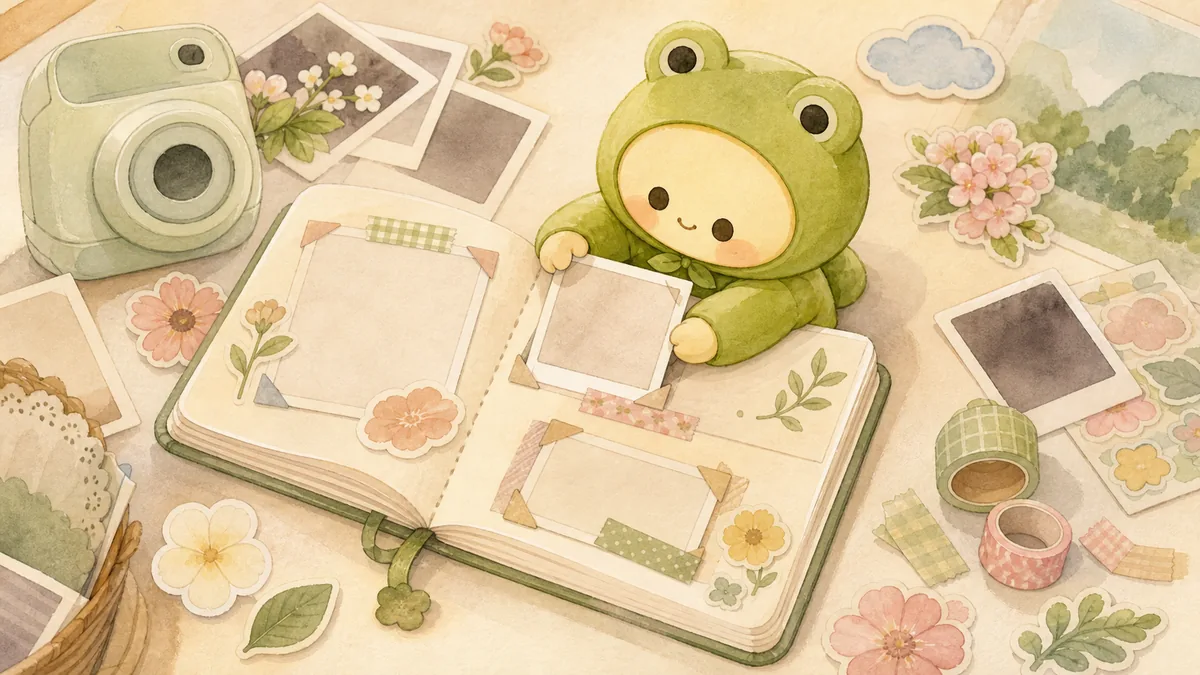 Private Diary App With Photos curation banner illustration for Mongle Haru
