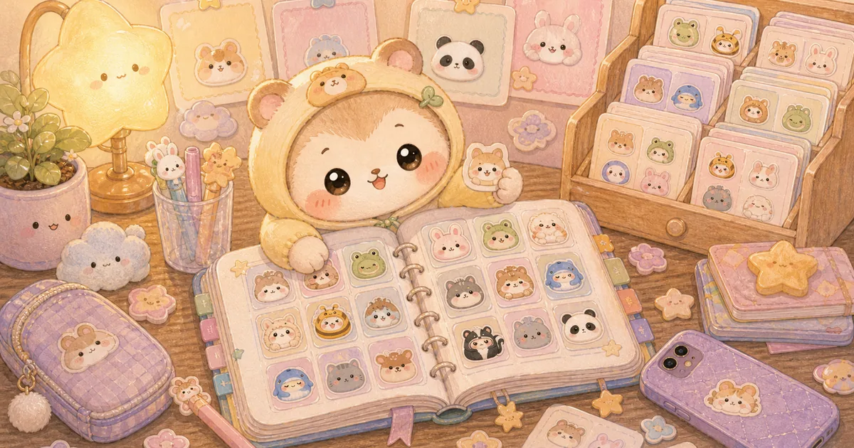 Private Diary App With Sticker Collecting blog thumbnail illustration for Mongle Haru