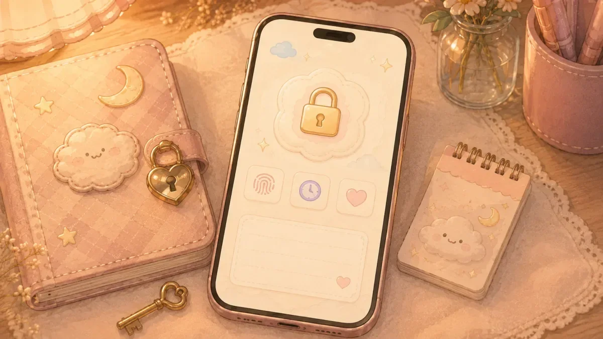Example for private diary app with stickers