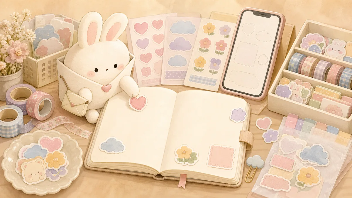 Sticker Diary App For Beginners Mongle Haru curation illustration