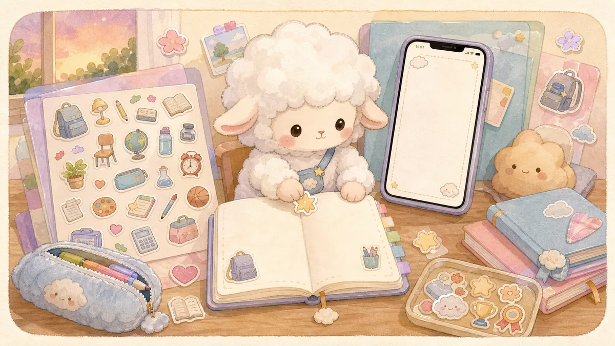 Sticker Diary App For Students Mongle Haru curation illustration