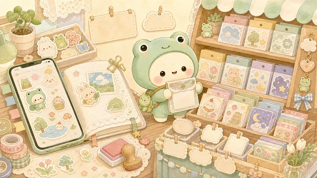 Sticker Diary App With A Sticker Shop Mongle Haru curation illustration