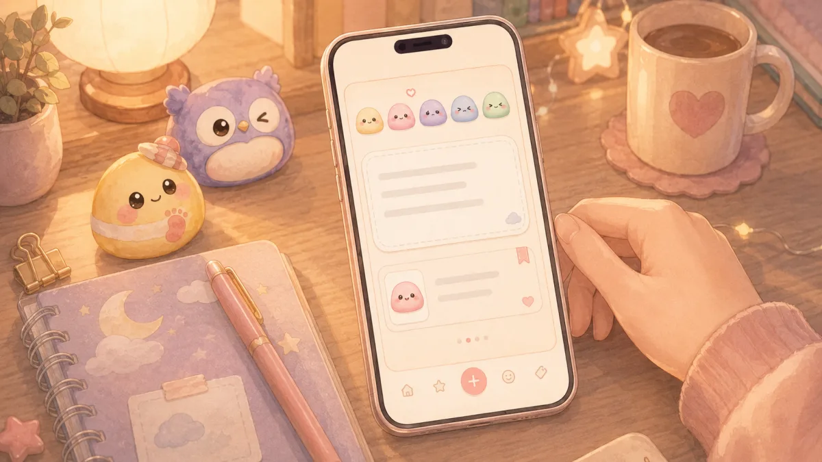 Sticker use for sticker diary app