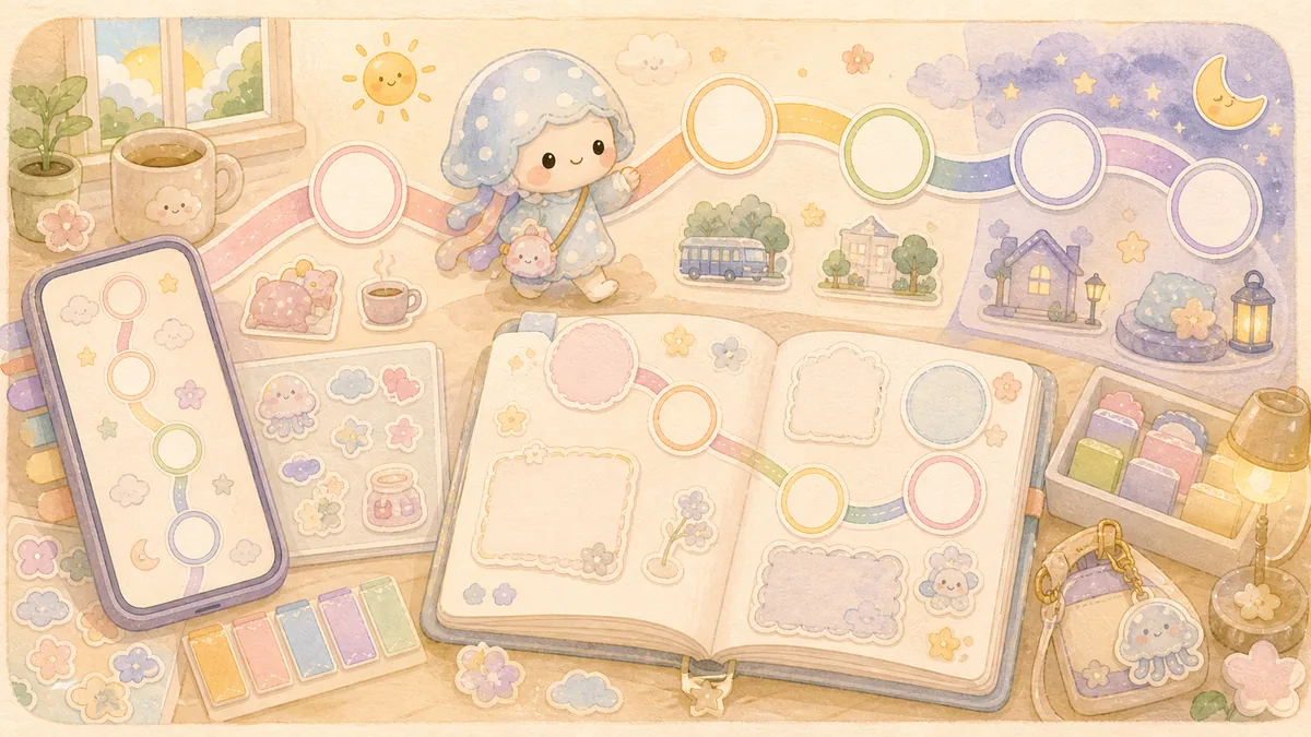 Timeline Diary App For Beginners Mongle Haru curation illustration