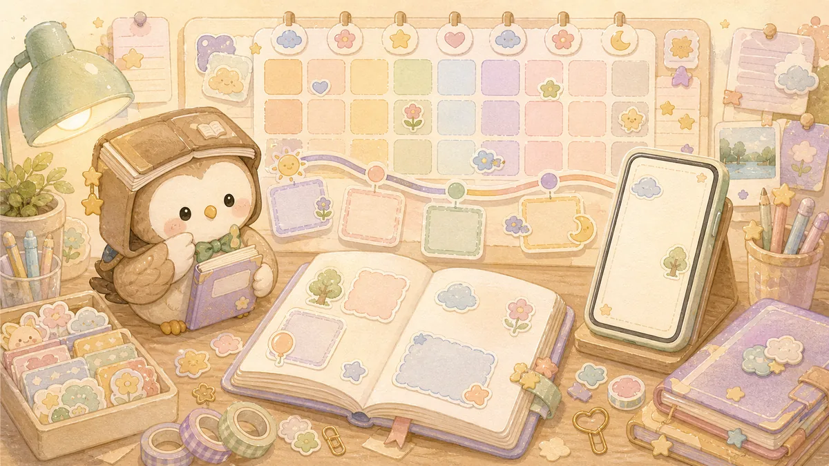 Timeline Diary App With A Calendar Mongle Haru curation illustration