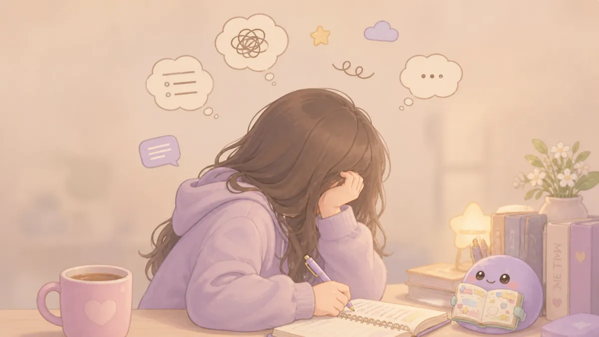 Ilustrasi mencatat perasaan saat pikiran sedang ramai