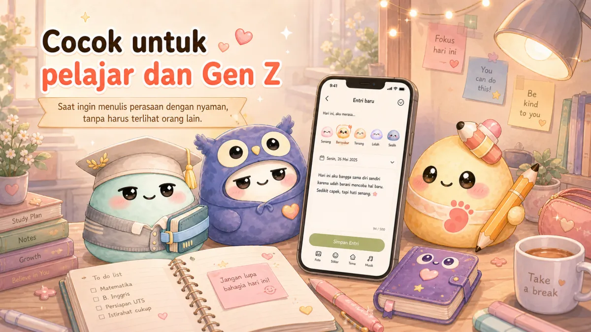 Diary privat untuk pelajar yang ingin menjaga catatan harian di HP