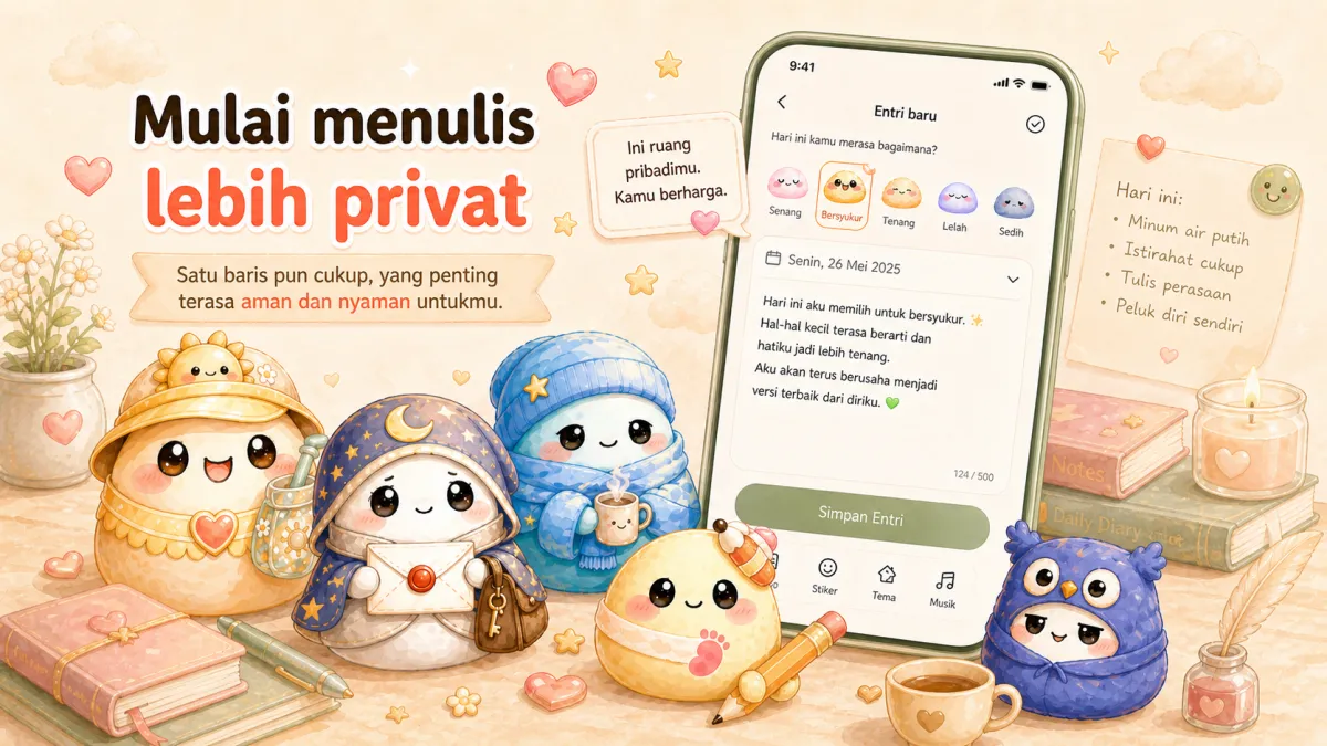 Mulai menulis diary privat di HP dengan lebih tenang