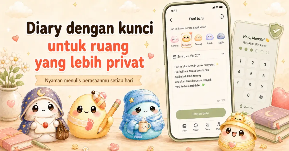 Aplikasi diary dengan kunci untuk catatan pribadi di HP