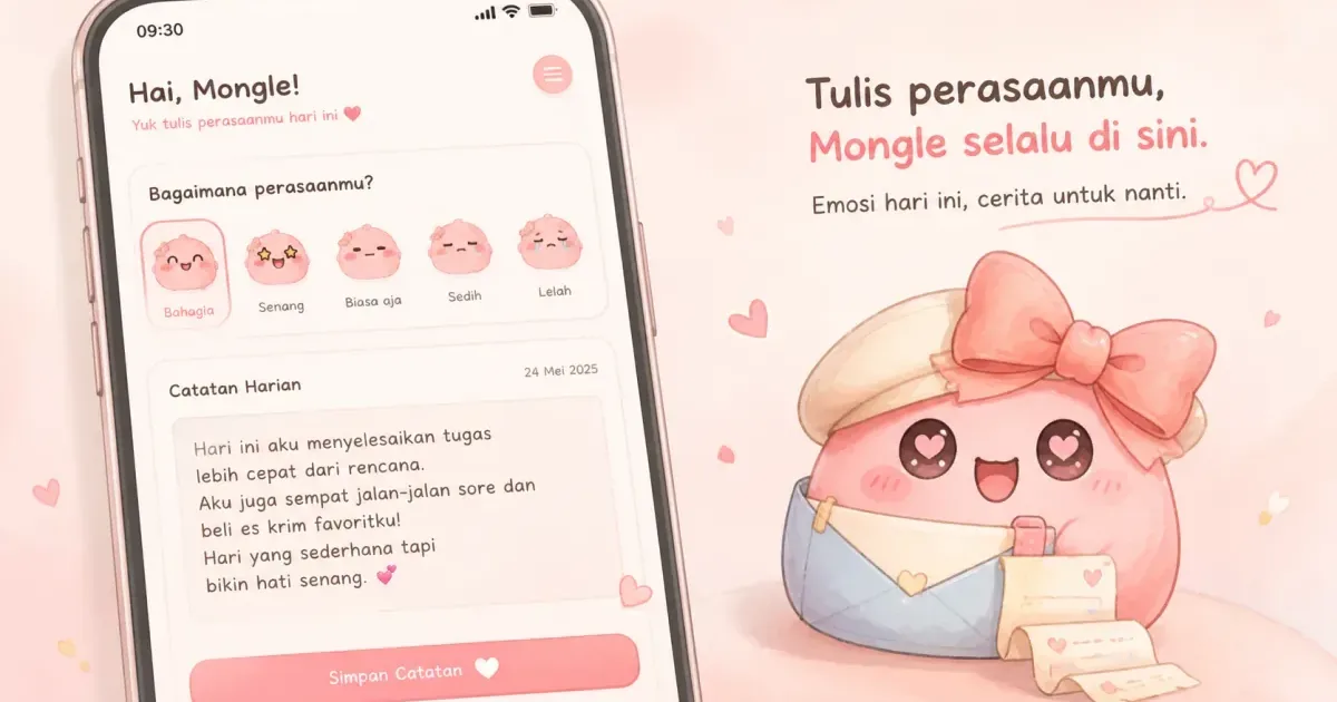 buku harian dengan stiker di Mongle Haru