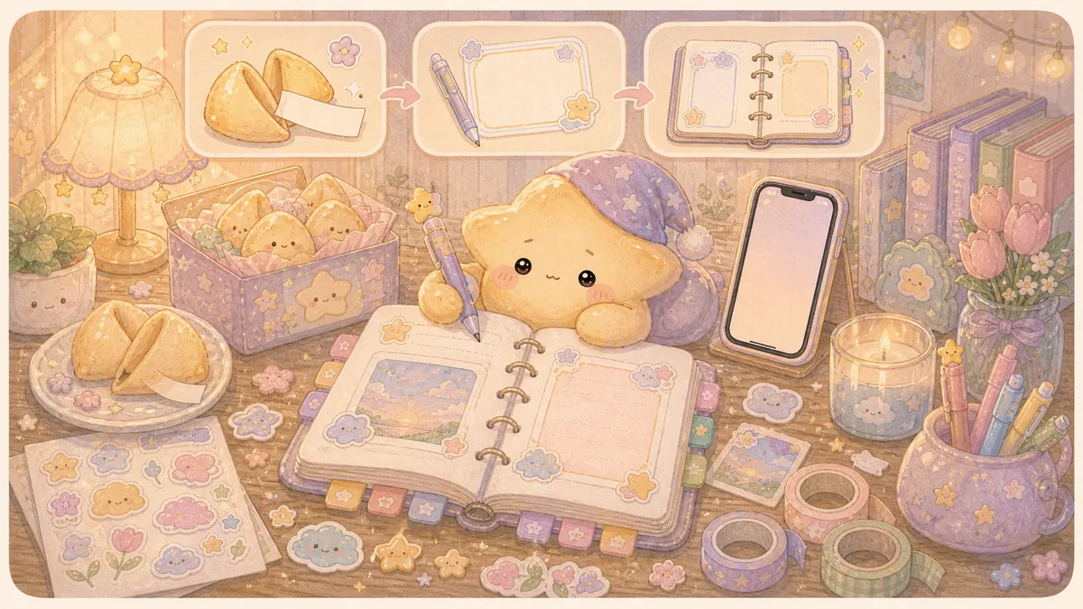 Ilustrasi cara mengubah lucky mongle cookie menjadi diary bergaya Mongle Haru