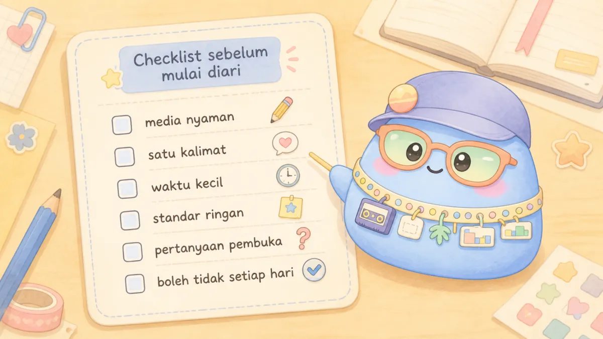 Checklist menulis diary ringan untuk aplikasi diary