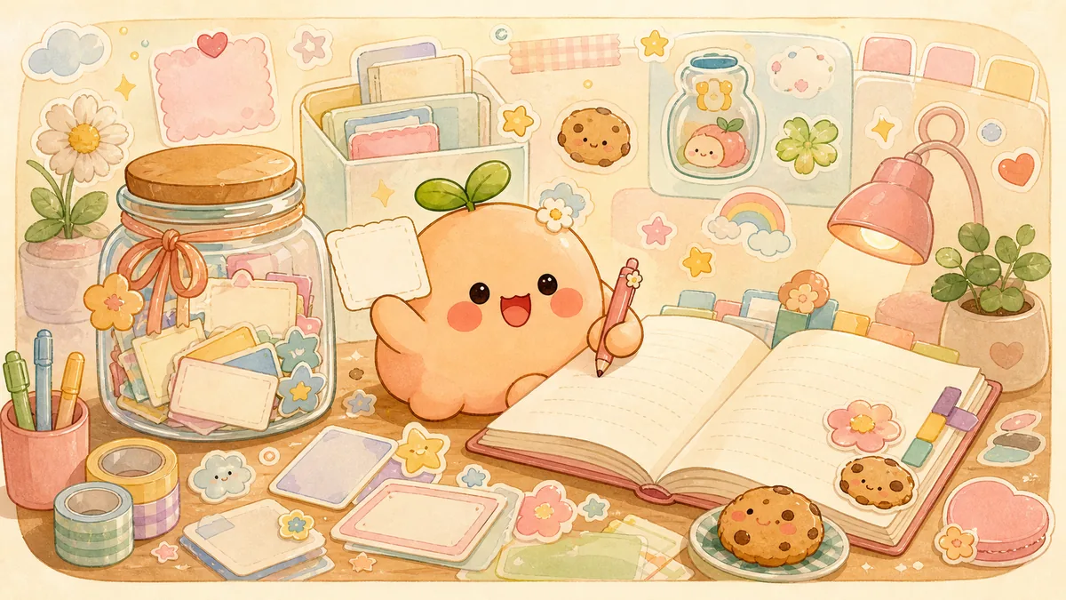 Ilustrasi catatan diary dari prompt lucu dengan suasana diary Mongle Haru
