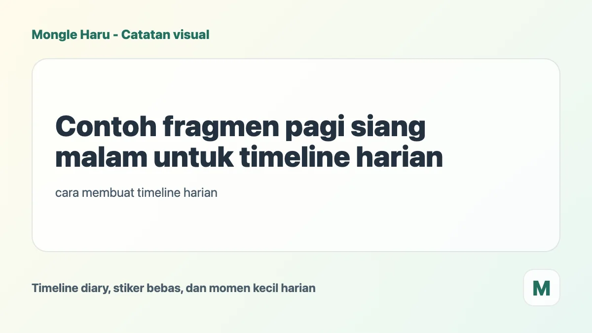 Fragmen pagi siang sore malam untuk timeline pendek