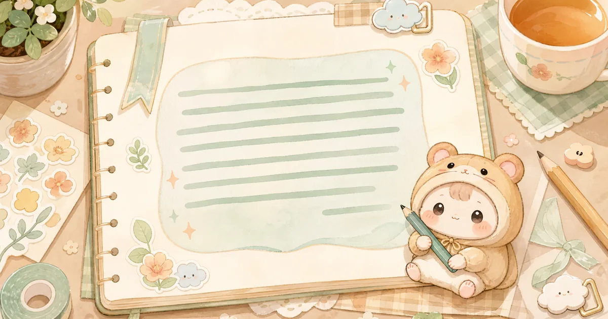 Thumbnail blog contoh diary satu paragraf bergaya curation banner Mongle Haru