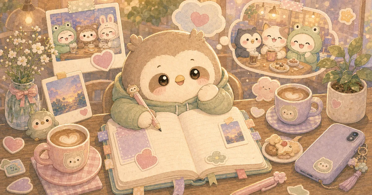 Thumbnail blog diary setelah nongkrong dengan ilustrasi Mongle Haru
